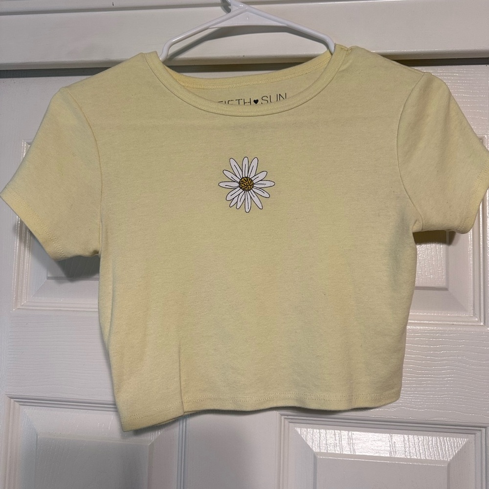 Yellow Daisy Crop Top by [Brand]